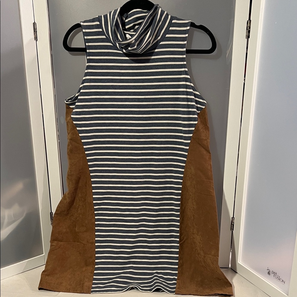 THML sleeveless cowl neck shift dress size L new